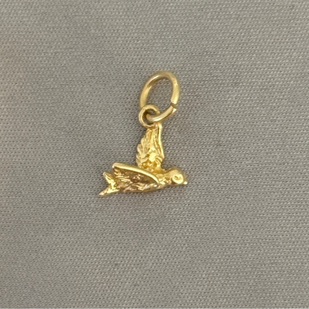 14k Gold Bird Charm